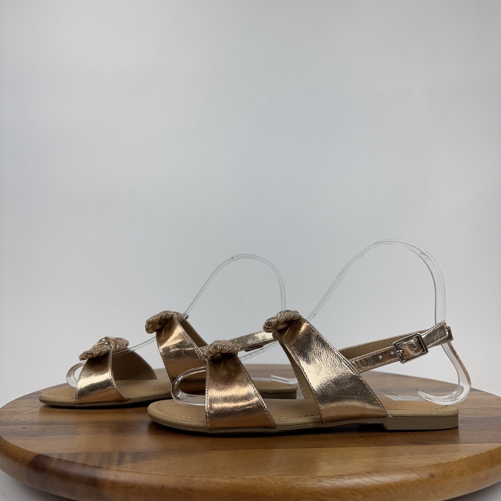New NWOB Big Kids Dolce‎ Vita Caicey Rose Gold Bow Ankle Strap Sandals Size 3 Y